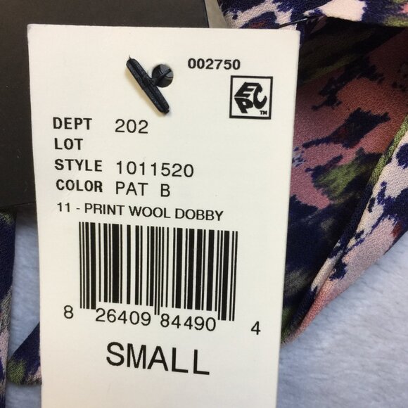 New! BCX Surplice Wrap Blouse Top S Woman's Blue Pink Floral 3/4 Tie Sleeve - Picture 11 of 16